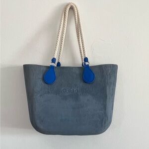 O Bag- Brushed Denim tote bag purse - XL